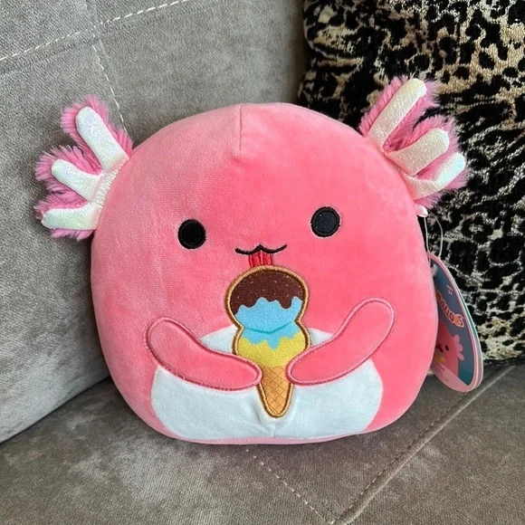 Squishmallows Pink and White Axolotl with Ice Cream.7” - Picture 5 of 5